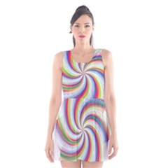 Prismatic Hole Rainbow Scoop Neck Skater Dress by Mariart