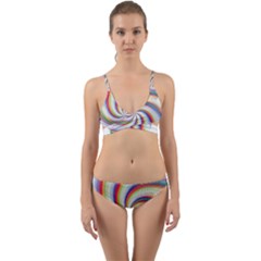 Prismatic Hole Rainbow Wrap Around Bikini Set