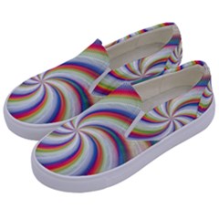 Prismatic Hole Rainbow Kids  Canvas Slip Ons