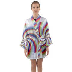 Prismatic Hole Rainbow Long Sleeve Kimono Robe