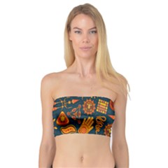 Tribal Ethnic Blue Gold Culture Bandeau Top by Mariart