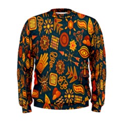 Tribal Ethnic Blue Gold Culture Men s Sweatshirt