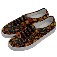 Tribal Ethnic Blue Gold Culture Men s Classic Low Top Sneakers by Mariart