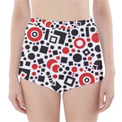 Square Objects Future Modern High-waisted Bikini Bottoms by Celenk