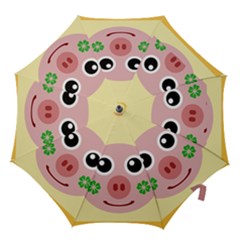 Luck Lucky Pig Pig Lucky Charm Hook Handle Umbrellas (small) by Celenk