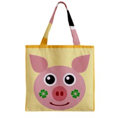 Luck Lucky Pig Pig Lucky Charm Zipper Grocery Tote Bag by Celenk