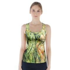 Chung Chao Yi Automatic Drawing Racer Back Sports Top by Celenk