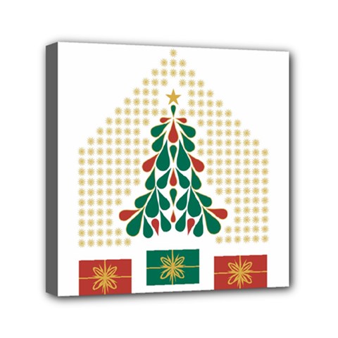 Christmas Tree Present House Star Mini Canvas 6  X 6  by Celenk