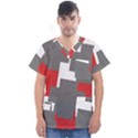 Cross Abstract Shape Line Men s V-Neck Scrub Top View1