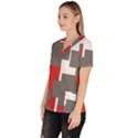 Cross Abstract Shape Line Scrub Top View2