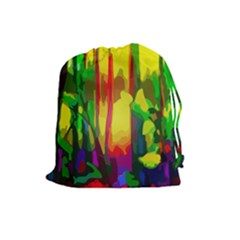 Abstract Vibrant Colour Botany Drawstring Pouches (large)  by Celenk