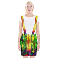 Abstract Vibrant Colour Botany Braces Suspender Skirt by Celenk