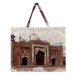 Agra Taj Mahal India Palace Zipper Large Tote Bag by Celenk