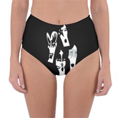 Kiss Band Logo Reversible High-waist Bikini Bottoms by Celenk