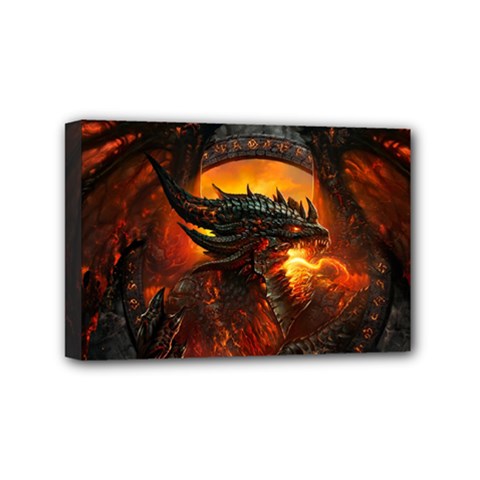 Dragon Legend Art Fire Digital Fantasy Mini Canvas 6  X 4  by Celenk