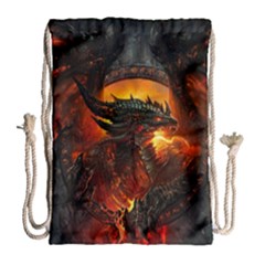 Dragon Legend Art Fire Digital Fantasy Drawstring Bag (large) by Celenk