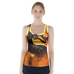 Dragon And Fire Racer Back Sports Top by Celenk