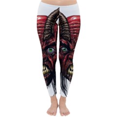 Krampus Devil Face Classic Winter Leggings by Celenk