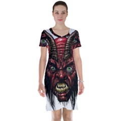 Krampus Devil Face Short Sleeve Nightdress