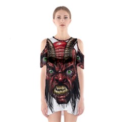 Krampus Devil Face Shoulder Cutout One Piece by Celenk