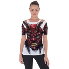 Krampus Devil Face Short Sleeve Top by Celenk