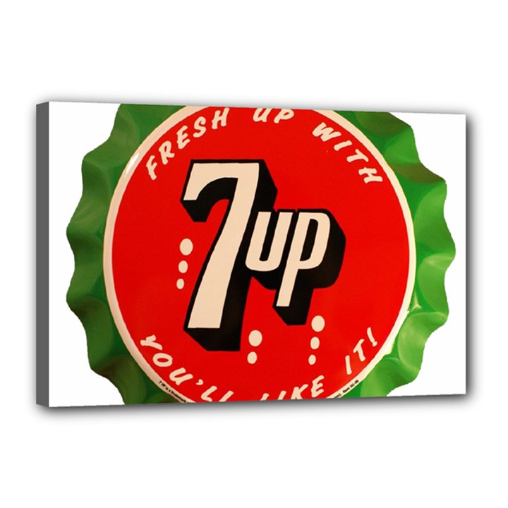 Fresh Up With  7 Up Bottle Cap Tin Metal Canvas 18  x 12 