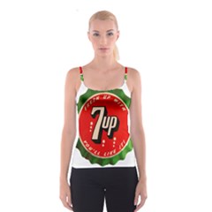 Fresh Up With  7 Up Bottle Cap Tin Metal Spaghetti Strap Top by Celenk