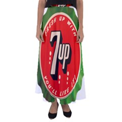 Fresh Up With  7 Up Bottle Cap Tin Metal Flared Maxi Skirt by Celenk