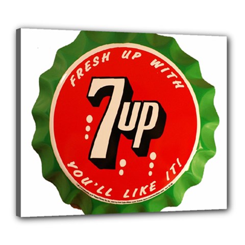 Fresh Up With  7 Up Bottle Cap Tin Metal Canvas 24  X 20  by Celenk