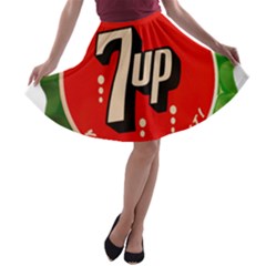Fresh Up With  7 Up Bottle Cap Tin Metal A-line Skater Skirt