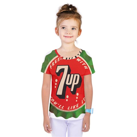 Fresh Up With  7 Up Bottle Cap Tin Metal Kids  One Piece Tee by Celenk