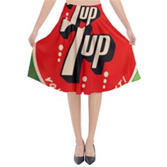 Fresh Up With  7 Up Bottle Cap Tin Metal Flared Midi Skirt
