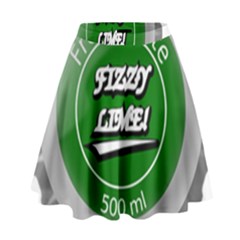 Fresh Taste Fizzy Lime Bottle Cap High Waist Skirt by Celenk