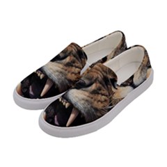 Male Lion Angry Women s Canvas Slip Ons by Celenk