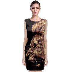 Angry Male Lion Gold Classic Sleeveless Midi Dress by Celenk