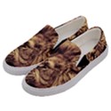 Angry Male Lion Gold Men s Canvas Slip Ons View2