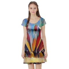 3abstractionism Short Sleeve Skater Dress by NouveauDesign