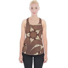 Chocolate Brown Kaleidoscope Design Star Piece Up Tank Top by yoursparklingshop