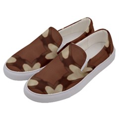 Chocolate Brown Kaleidoscope Design Star Men s Canvas Slip Ons by yoursparklingshop