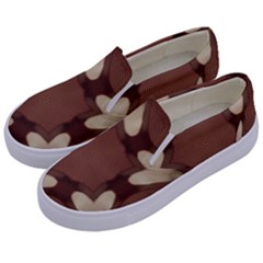 Chocolate Brown Kaleidoscope Design Star Kids  Canvas Slip Ons by yoursparklingshop