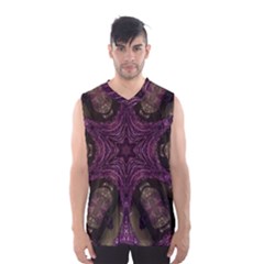 Pink Purple Kaleidoscopic Design Men s Basketball Tank Top by yoursparklingshop