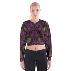 Pink Purple Kaleidoscopic Design Cropped Sweatshirt by yoursparklingshop