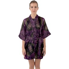 Pink Purple Kaleidoscopic Design Quarter Sleeve Kimono Robe by yoursparklingshop