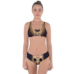 Jason Hockey Goalie Mask Criss Cross Bikini Set by Celenk