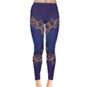 Blue Gold Look Stars Christmas Wreath Leggings  View1