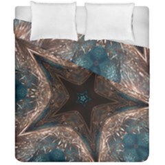 Kaleidoscopic Design Elegant Star Brown Turquoise Duvet Cover Double Side (california King Size)