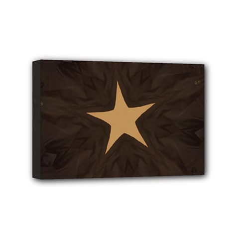 Rustic Elegant Brown Christmas Star Design Mini Canvas 6  X 4  by yoursparklingshop