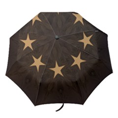 Rustic Elegant Brown Christmas Star Design Folding Umbrellas by yoursparklingshop