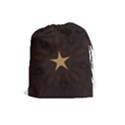 Rustic Elegant Brown Christmas Star Design Drawstring Pouches (Large)  View1