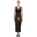 Rustic Elegant Brown Christmas Star Design Fitted Maxi Dress View1